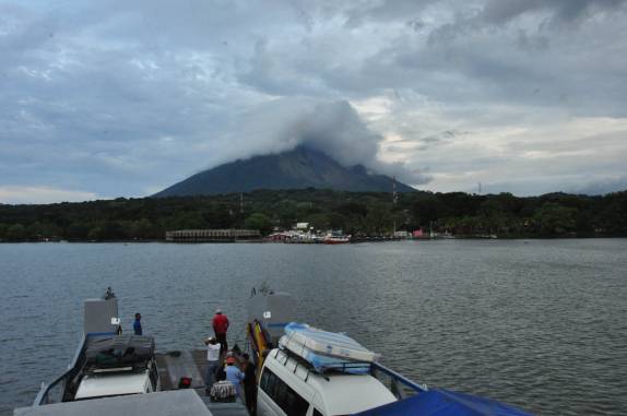 Chegando à ilha Ometepe, no Lago Nicarágua